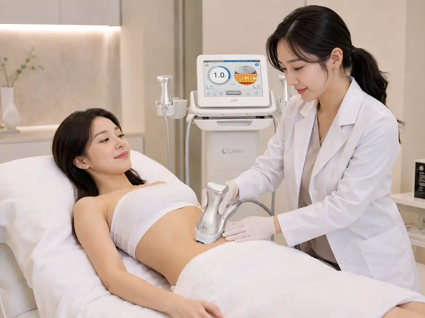 울핏 지방분해 레이저 시술 장면